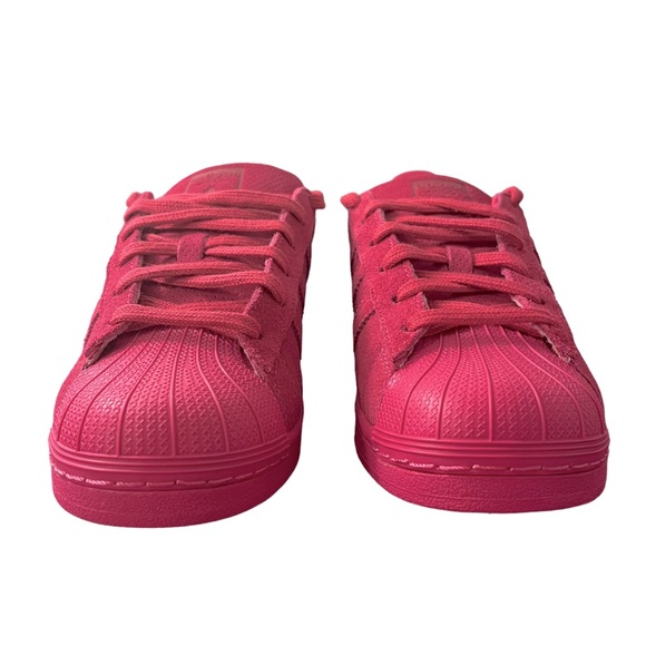 Adidas Originals Superstar J Hot Pink Suede Sneakers, Boys 6Y/Women’s 8 - Picture 7 of 9
